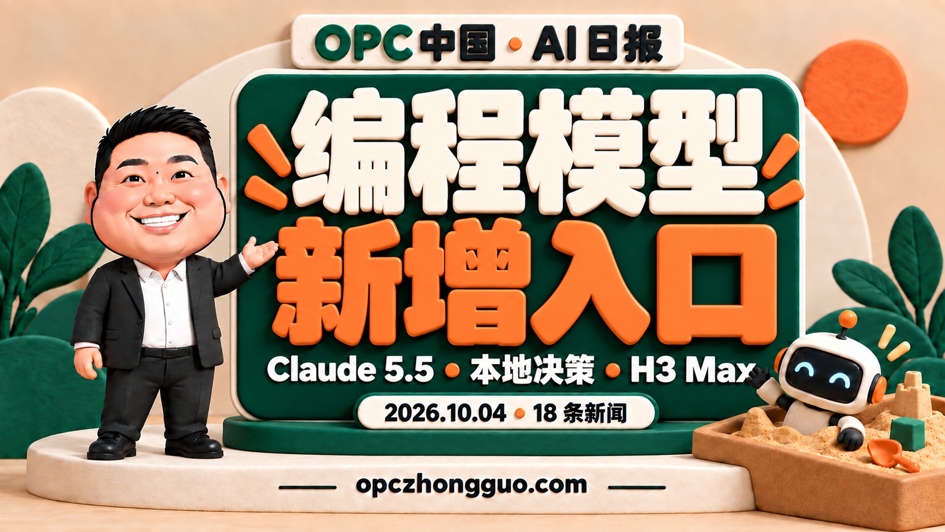 OPC 中国 AI 日报:编程模型新增入口,2026年10月4日18条新闻