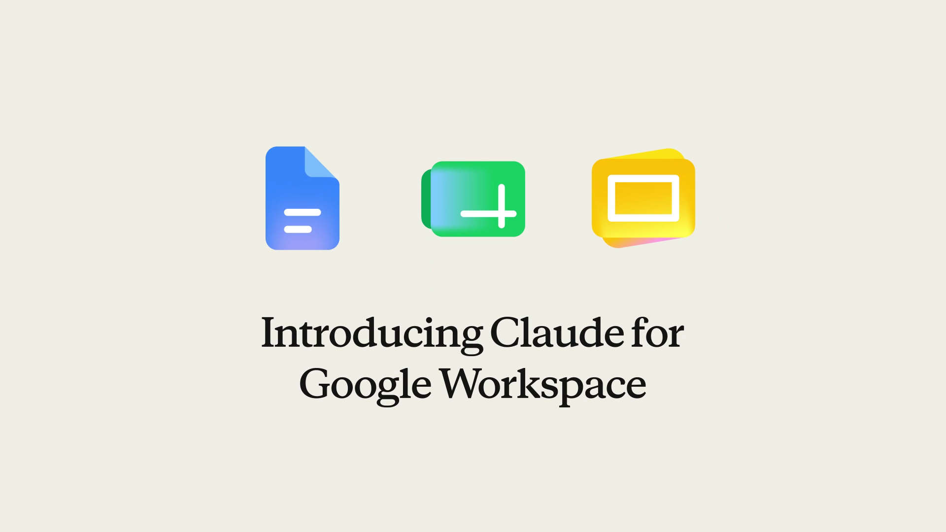 官方Google Workspace视频显示文档、表格、幻灯片图标和就地协作演示。（原始素材，视频静音）