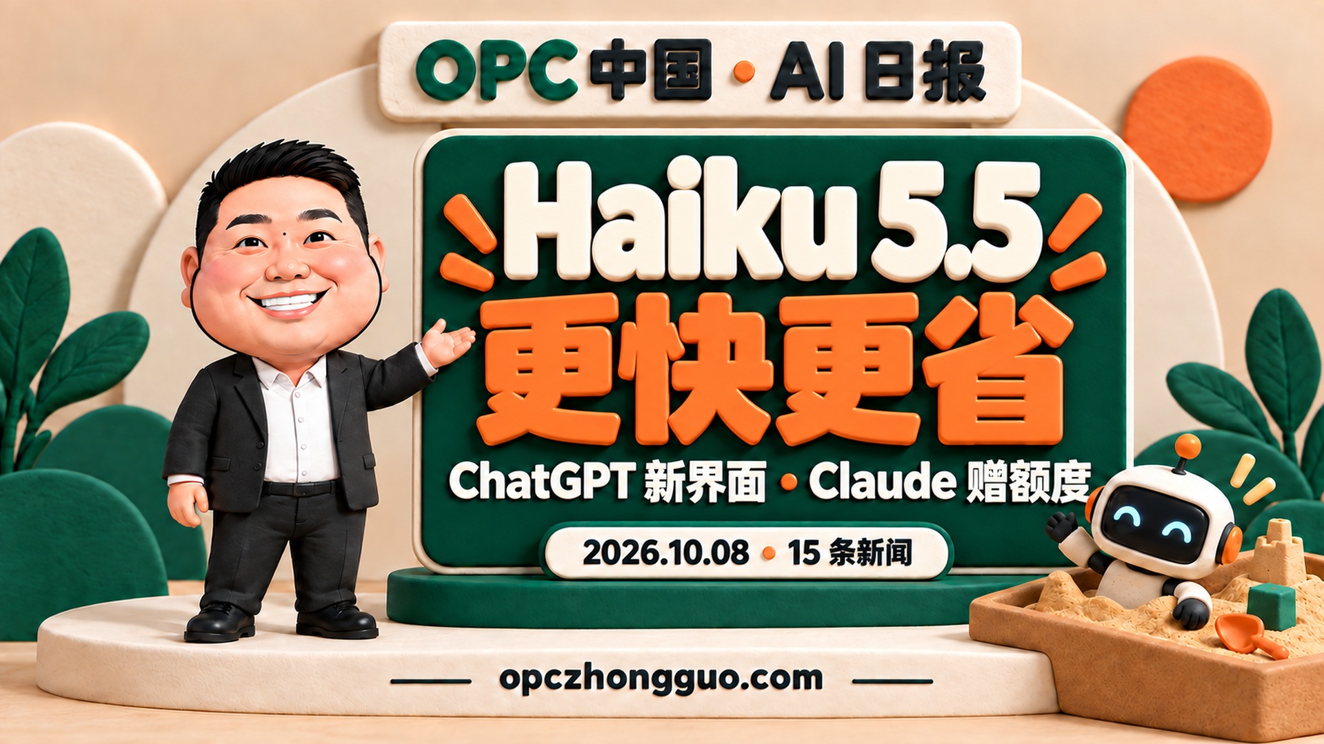 2026年10月8日15条AI日报，酷恩02与Haiku 5.5更快更省主题封面