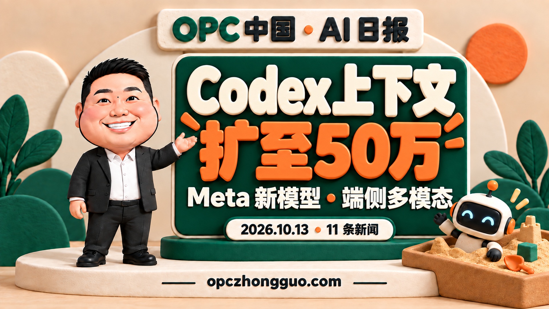 2026年10月13日OPC中国AI日报：酷恩02与Codex上下文扩至50万，11条新闻