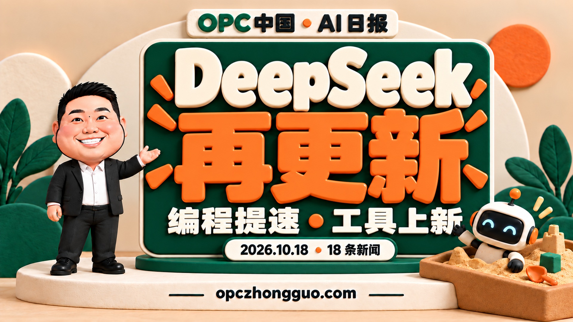 2026年10月18日OPC中国AI日报,酷恩02与DeepSeek再更新主题,18条新闻